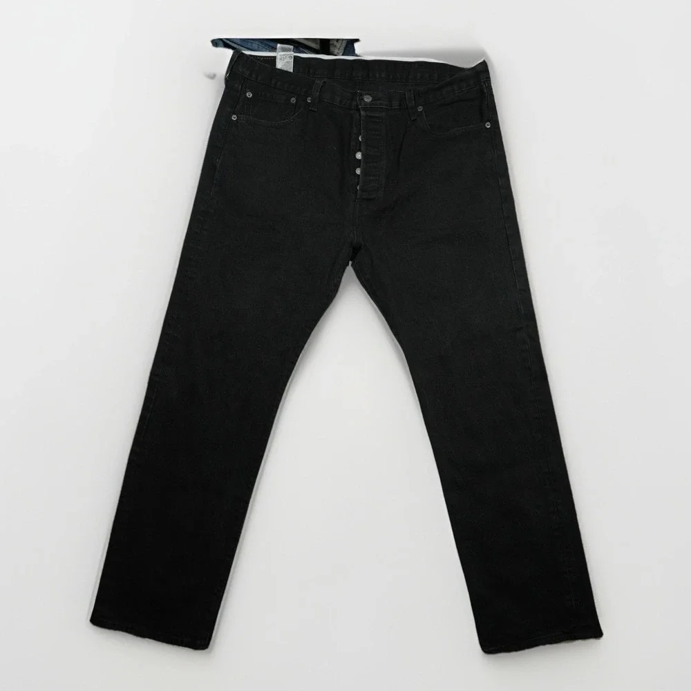 Levi's 501 Jeans Men's 40x31 Black Denim Straight Leg Button-Fly Red Tab Modern